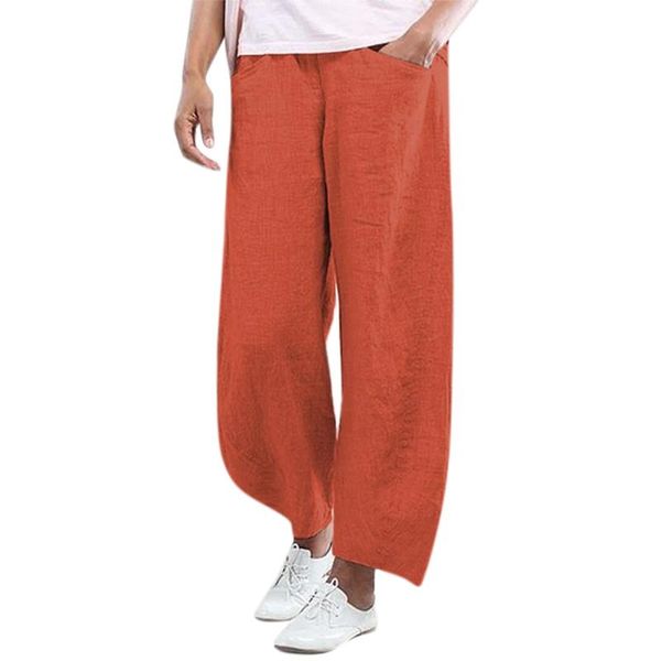 vintage solid color womens pants pleated elastic mid waist capris large size pockets ankle-length straight trousers women's &, Black;white
vintage solid color womens pants pleated elastic mid waist capris large size pockets ankle-length straight trousers women's &, Black;white