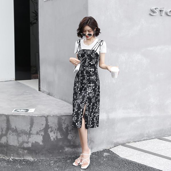 luxury casual dresses french 2021 summer suspender skirt improved cheongsam two-piece floral medium length drs, Black;gray
luxury casual dresses french 2021 summer suspender skirt improved cheongsam two-piece floral medium length drs, Black;gray