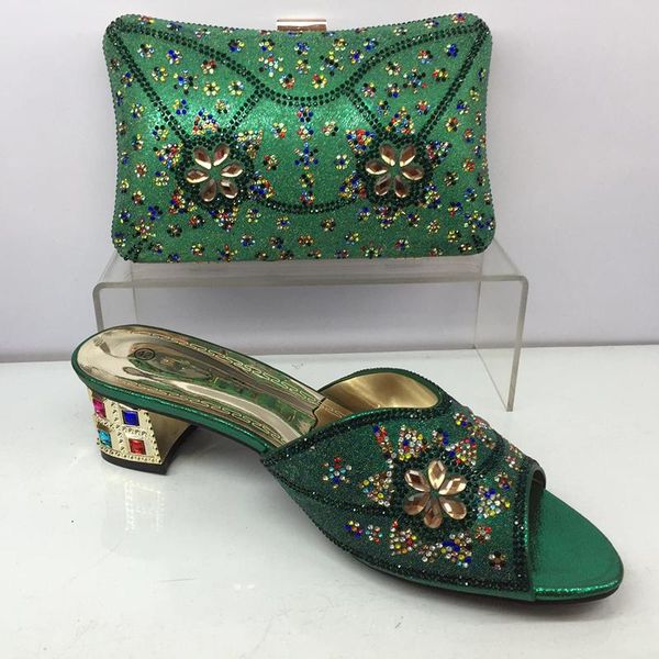 dress shoes evening and bag set green color matching italian decorated with rhinestone african party, Black
dress shoes evening and bag set green color matching italian decorated with rhinestone african party, Black