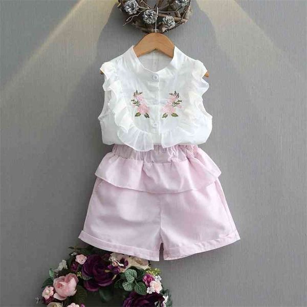 gooporson summer kids clothes flower embroidery sleeveless shirt&shorts 2 pcs little girls chiffon clothing set fashion outfits 210715, White
gooporson summer kids clothes flower embroidery sleeveless shirt&shorts 2 pcs little girls chiffon clothing set fashion outfits 210715, White