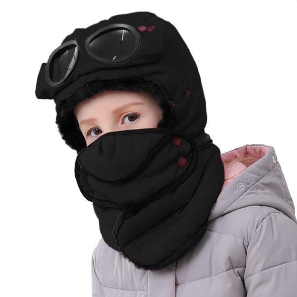 children hat winter fur boy bomber hats windproof thick warm girls snow cap face mask goggles earflap ushanka for kids cycling caps & masks, Black
children hat winter fur boy bomber hats windproof thick warm girls snow cap face mask goggles earflap ushanka for kids cycling caps & masks, Black