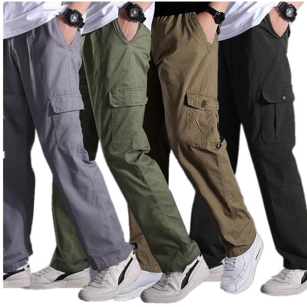men's trousers solid cotton cargo pants men outdoor military tactical work multi-pockets fashion clothing male, Black
men's trousers solid cotton cargo pants men outdoor military tactical work multi-pockets fashion clothing male, Black