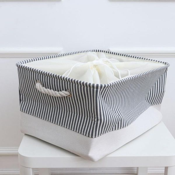 storage baskets multi-function basket stripe pattern box cotton rope handle organizing for bedroom living room (dark grey
storage baskets multi-function basket stripe pattern box cotton rope handle organizing for bedroom living room (dark grey