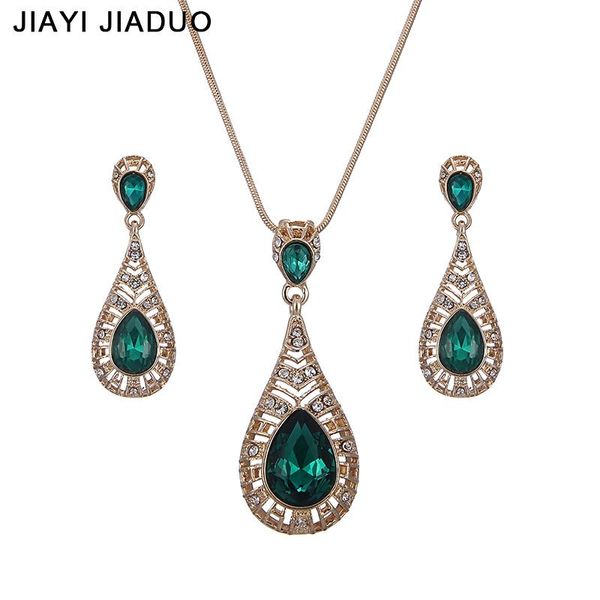 earrings & necklace jiayijiaduo wedding women jewelry sets gold color green drop rhinestone pendant for party dress accessories, Silver
earrings & necklace jiayijiaduo wedding women jewelry sets gold color green drop rhinestone pendant for party dress accessories, Silver