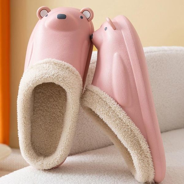 slippers winter men women home cartoon bear eva warm plush shoes ladies non-slip indoor soft sole cotton slides couple footwear, Black
slippers winter men women home cartoon bear eva warm plush shoes ladies non-slip indoor soft sole cotton slides couple footwear, Black