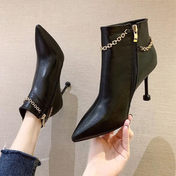 boots short women's 2021 autumn thin heeled high-heeled fashion soft leather and nude, Black
boots short women's 2021 autumn thin heeled high-heeled fashion soft leather and nude, Black