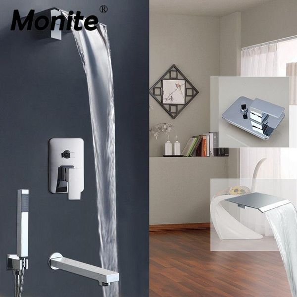 monite waterfall shower faucet chrome finish modern wall mounted set solid brass bathroom sets
monite waterfall shower faucet chrome finish modern wall mounted set solid brass bathroom sets