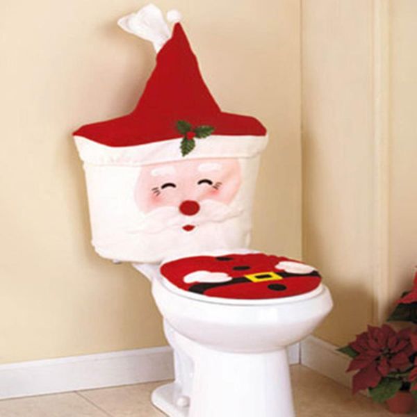 1set christmas decorations for home navidad bathroom/wc red santa claus toilet seat cover and rug covers
1set christmas decorations for home navidad bathroom/wc red santa claus toilet seat cover and rug covers