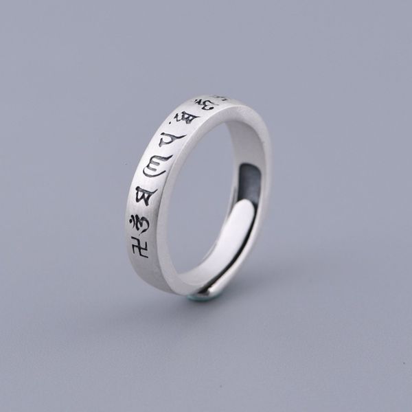golden deer king silver s990 process opening adjustable hand decorated women's six character sutra ring, Black
golden deer king silver s990 process opening adjustable hand decorated women's six character sutra ring, Black