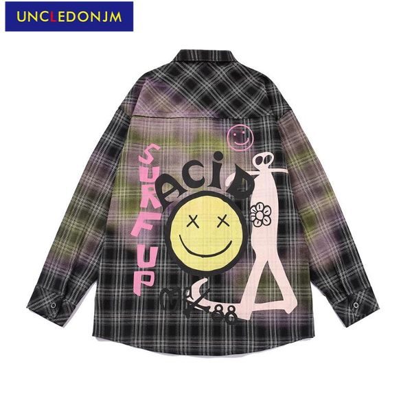 men's casual shirts uncledonjm tie-dye long sleeve shirt street wear hip hop button up harajuku plaid mens vintage clothing male 7736, White;black
men's casual shirts uncledonjm tie-dye long sleeve shirt street wear hip hop button up harajuku plaid mens vintage clothing male 7736, White;black