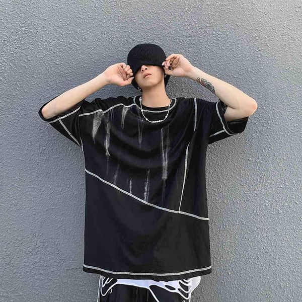 men's t-shirts painted harajuku seam retro male shirt short sleeves high street oversize cotton summer casual loose, White;black
men's t-shirts painted harajuku seam retro male shirt short sleeves high street oversize cotton summer casual loose, White;black