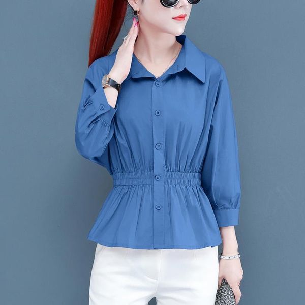 women's blouses & shirts spring autumn style turn-down collar button solid color long sleeve casual sp632, White
women's blouses & shirts spring autumn style turn-down collar button solid color long sleeve casual sp632, White