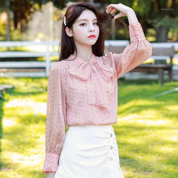 women's blouses & shirts chiffon shirt long-sleeved autumn bow-knot polka-dot is very fairy lady's small was thin, White
women's blouses & shirts chiffon shirt long-sleeved autumn bow-knot polka-dot is very fairy lady's small was thin, White