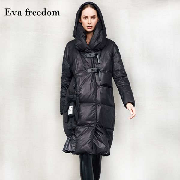 down jacket evafleedom 2021 winter thickened coat black designer hooded women's middle and long
down jacket evafleedom 2021 winter thickened coat black designer hooded women's middle and long