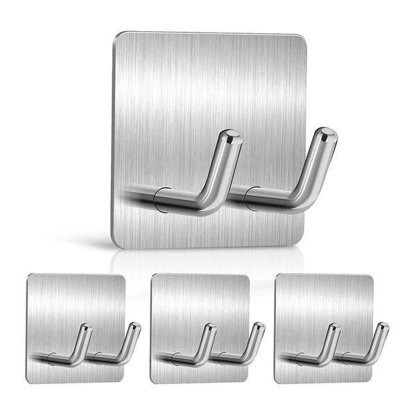 hooks & rails 4 pcs adhesive hooks,stainless steel twin spike wall hooks,towel hook,kitchen bathroom holder for razor,loofah,spatula
hooks & rails 4 pcs adhesive hooks,stainless steel twin spike wall hooks,towel hook,kitchen bathroom holder for razor,loofah,spatula