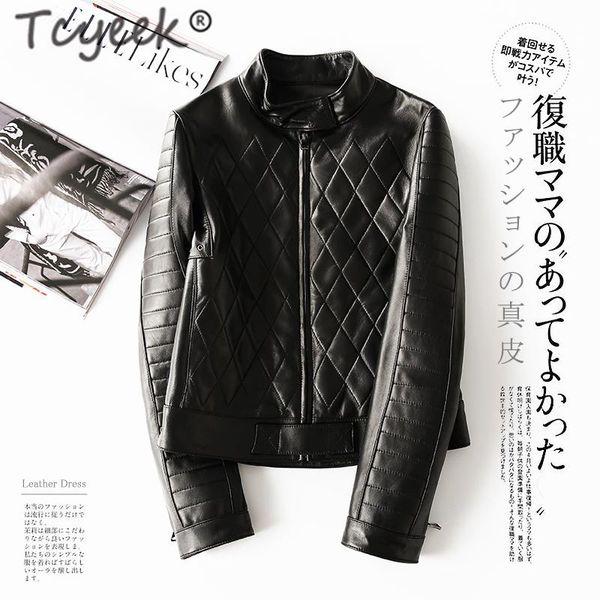 women's leather & faux tcyeek winter genuine jacket women clothes 2021 korean moto biker real sheepskin coat female fashion ladies lw16, Black
women's leather & faux tcyeek winter genuine jacket women clothes 2021 korean moto biker real sheepskin coat female fashion ladies lw16, Black