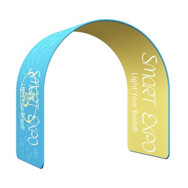 trade show archway advertising display stand with tension fabric graphic and portable carry bag
trade show archway advertising display stand with tension fabric graphic and portable carry bag