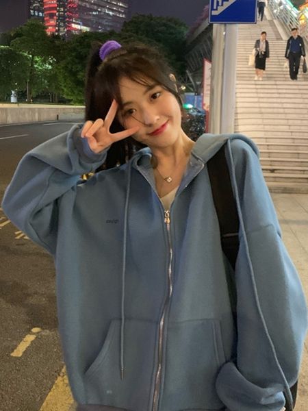 women's jackets female sweat hirts woman's sweater loose korean jacket spring and autumn versatile stuffed zipper long sleeve 8txk, Black;brown
women's jackets female sweat hirts woman's sweater loose korean jacket spring and autumn versatile stuffed zipper long sleeve 8txk, Black;brown