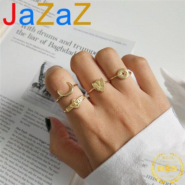 cluster rings a00466 real 925 sterling silver personality resizable moon star shield initial letter ring for women statement jewelry, Golden;silver
cluster rings a00466 real 925 sterling silver personality resizable moon star shield initial letter ring for women statement jewelry, Golden;silver
