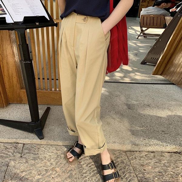 women's pants & capris elegant formal high waist harem straight solid women bottom 2021 ol fashion loose suit trousers female, Black;white
women's pants & capris elegant formal high waist harem straight solid women bottom 2021 ol fashion loose suit trousers female, Black;white