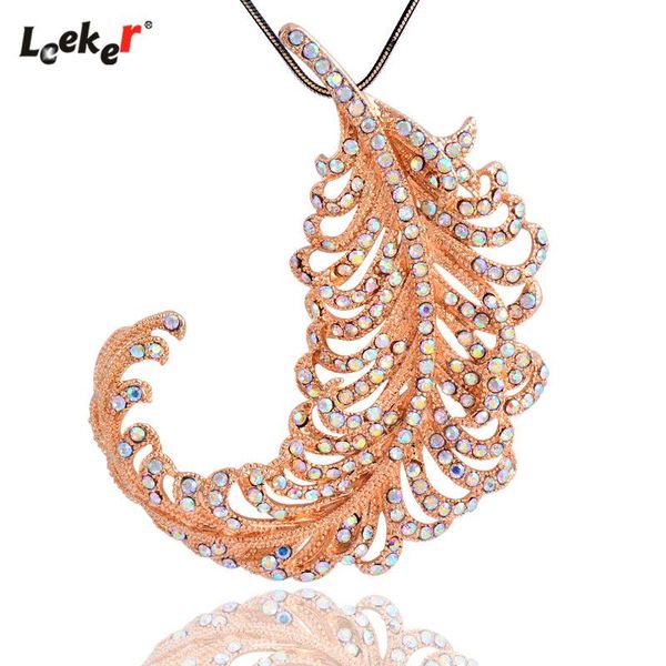 pendant necklaces leeker gold color big rhinestone feather long necklace snake chain women statement jewelry 465 lk2, Silver
pendant necklaces leeker gold color big rhinestone feather long necklace snake chain women statement jewelry 465 lk2, Silver
