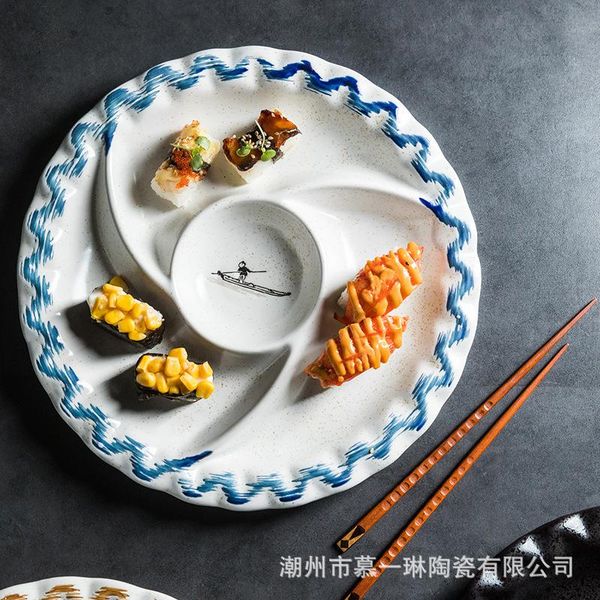 dishes & plates fashion divided into three-block large creative ceramic plate snack with dish table set to pack
dishes & plates fashion divided into three-block large creative ceramic plate snack with dish table set to pack