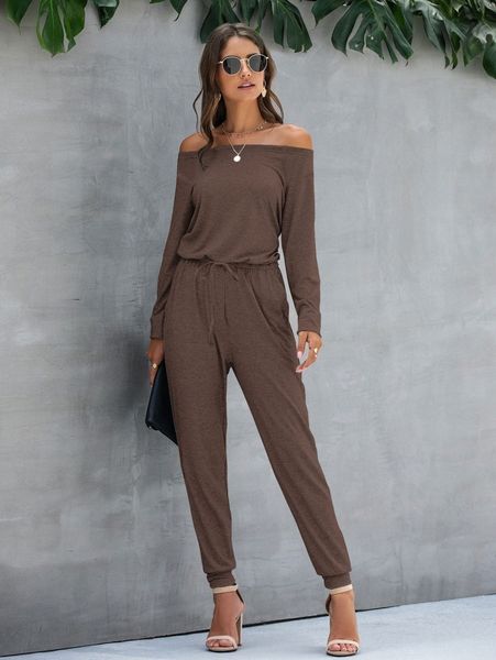 knot waist solid jumpsuit g1go#, White
