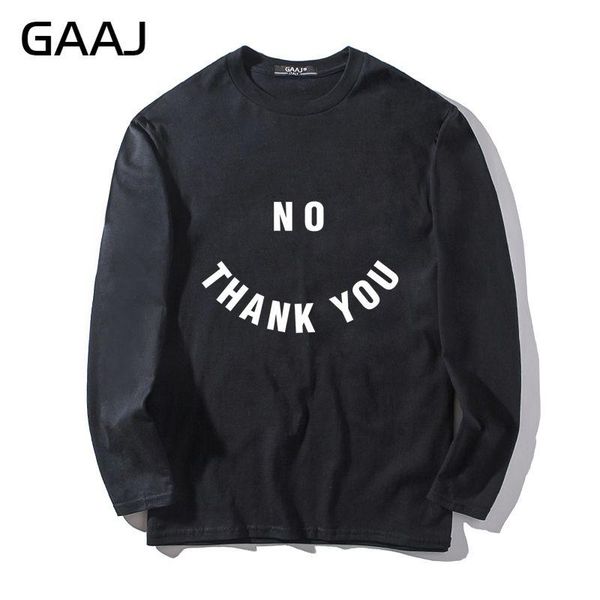 women's t-shirt t shirt men gaaj "no thankyou" streetwear o neck man & women long sleeve brand printed casual clothes, White
women's t-shirt t shirt men gaaj "no thankyou" streetwear o neck man & women long sleeve brand printed casual clothes, White