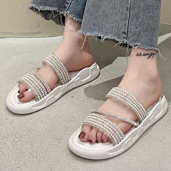 rimocy women transparent pvc crystal slippers summer fashion pearls rubber flat flip flops ladies soft outdoor slides mujer 210528, Black
rimocy women transparent pvc crystal slippers summer fashion pearls rubber flat flip flops ladies soft outdoor slides mujer 210528, Black
