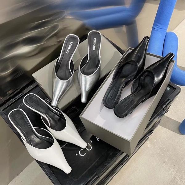 silver pointed toe women slippers thin high heels slip on fashion sandals slides elegant casual summer pumps, Black
silver pointed toe women slippers thin high heels slip on fashion sandals slides elegant casual summer pumps, Black