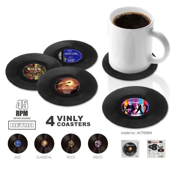 mats & pads 4pcs/set retro record drinks coasters table cup mat home decor tableware coffee drink placemat kitchen accessaries
mats & pads 4pcs/set retro record drinks coasters table cup mat home decor tableware coffee drink placemat kitchen accessaries