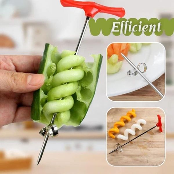 1pc vegetables spiral knife potato carrot cucumber salad chopper easy spiral screw slicer cutter spiralizer kitchen tools
1pc vegetables spiral knife potato carrot cucumber salad chopper easy spiral screw slicer cutter spiralizer kitchen tools