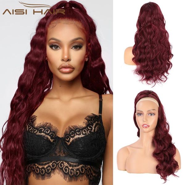 synthetic wigs aisi hair long wavy ponytail wine red drawstring african american for women heat resistan, Black
synthetic wigs aisi hair long wavy ponytail wine red drawstring african american for women heat resistan, Black