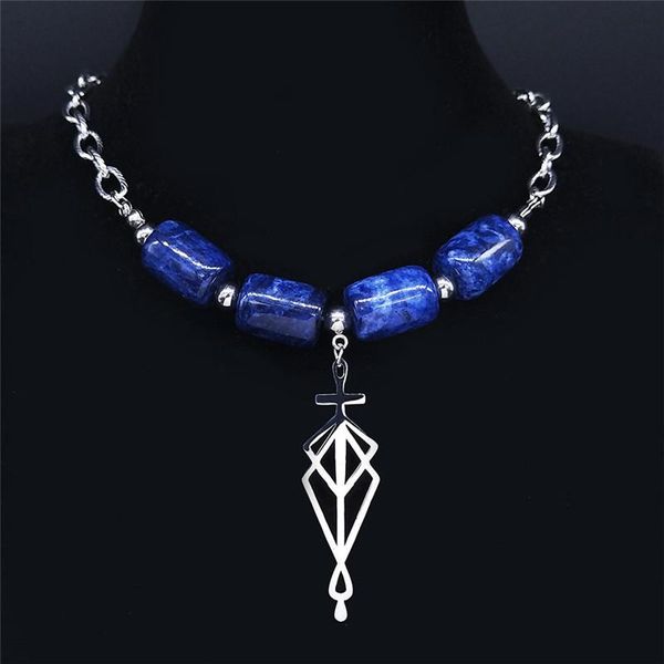 pendant necklaces witchcraft cross blue natural stone stainless steel chain necklace women silver color chocker jewelry colgante nxs04
pendant necklaces witchcraft cross blue natural stone stainless steel chain necklace women silver color chocker jewelry colgante nxs04