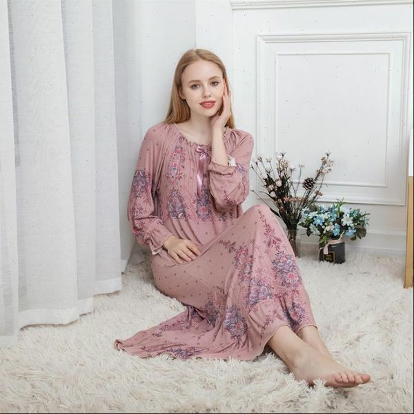 spring and autumn long sleeved women sleepwear cotton modal loose korean palace princess nightdress nightgown, Black;red
spring and autumn long sleeved women sleepwear cotton modal loose korean palace princess nightdress nightgown, Black;red