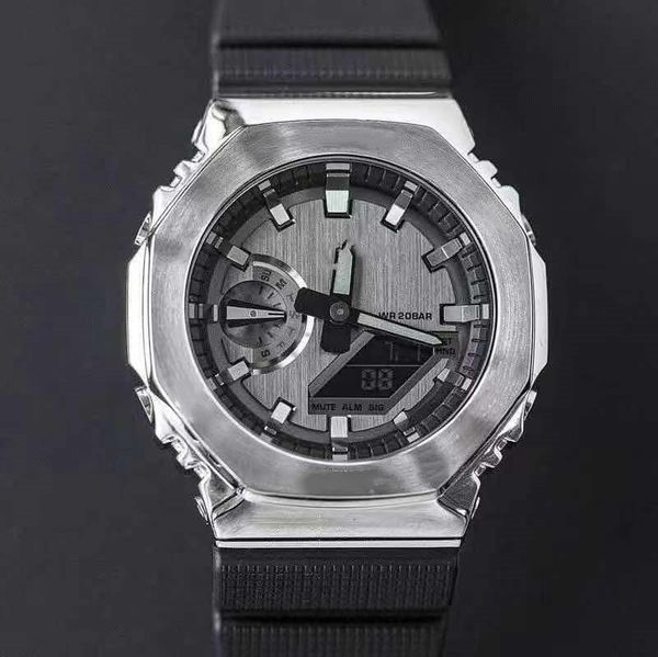 2100 men's sports digital quartz watch alloy large dial led dual display, Slivery;brown
2100 men's sports digital quartz watch alloy large dial led dual display, Slivery;brown