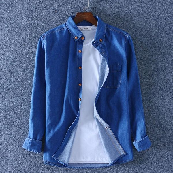 men's casual shirts mens shirt vintage denim long sleeve cotton men clothing young man teenager boy student jeans clothes coat, White;black
men's casual shirts mens shirt vintage denim long sleeve cotton men clothing young man teenager boy student jeans clothes coat, White;black