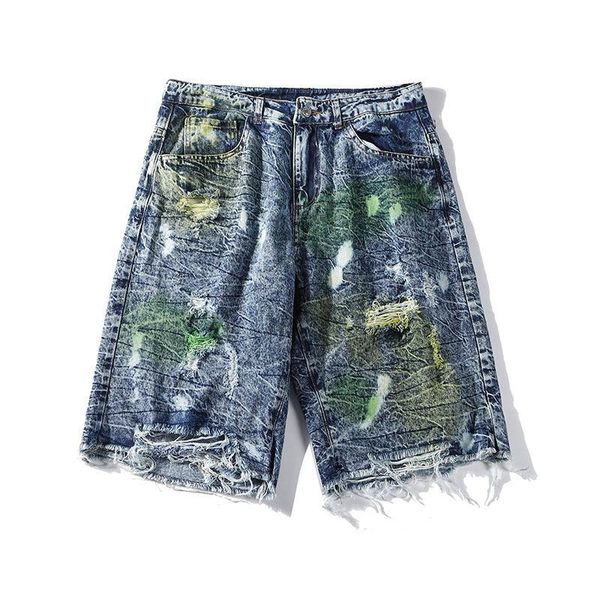 / men's wear splash-ink graffiti denim shorts ins couples hole tassel personalized loose knee length pants 2021 tide 9y3142, White;black
/ men's wear splash-ink graffiti denim shorts ins couples hole tassel personalized loose knee length pants 2021 tide 9y3142, White;black