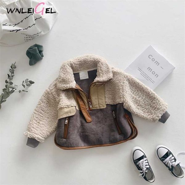 wlg kids winter coats baby pu patchwork turn down collar long sleeve outerwear boys girls warm thick clothes 1-6 years 211011, Blue;gray
wlg kids winter coats baby pu patchwork turn down collar long sleeve outerwear boys girls warm thick clothes 1-6 years 211011, Blue;gray