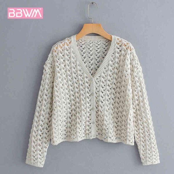 women's fashion v-neck blouse hollowed-out vintage mesh sweater with long sleeves female pure color knit cardigan casual 210507, White
women's fashion v-neck blouse hollowed-out vintage mesh sweater with long sleeves female pure color knit cardigan casual 210507, White