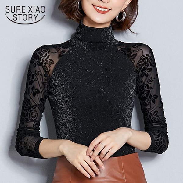 autumn winter slim joker black turtleneck stitching mesh base shirt women shirts lady flower print blouses 6450 50 210417, White
autumn winter slim joker black turtleneck stitching mesh base shirt women shirts lady flower print blouses 6450 50 210417, White