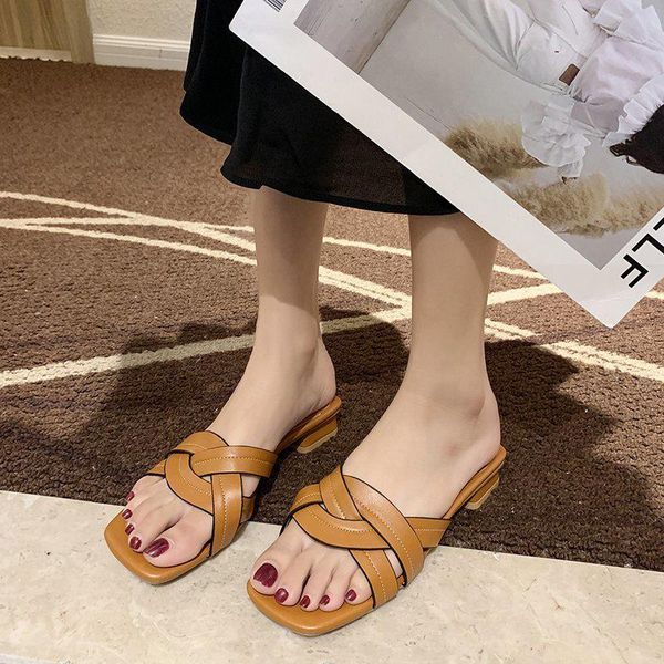 slippers women square toe summer 2021 woman cross mid heels ladies casual mules shoes female comfortable slides women's pumps, Black
slippers women square toe summer 2021 woman cross mid heels ladies casual mules shoes female comfortable slides women's pumps, Black