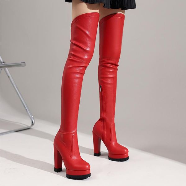 boots fashion stretch thigh high women platform autumn winter over-knee-boots heels long red white fetish shoes, Black
boots fashion stretch thigh high women platform autumn winter over-knee-boots heels long red white fetish shoes, Black