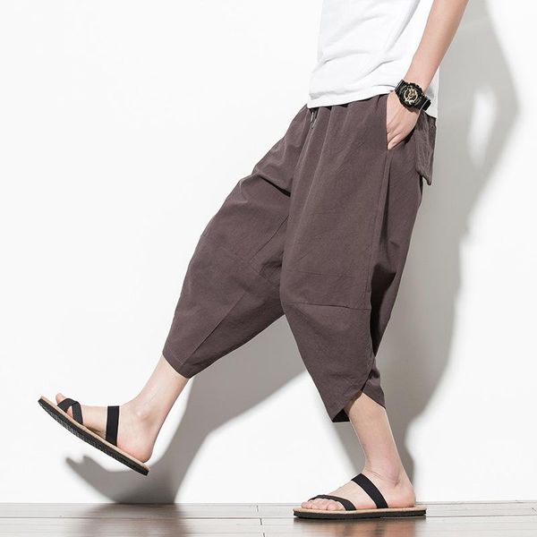 summer loose radish pants wide-leg harem chinese style solid color cropped for men casual men's, Black
summer loose radish pants wide-leg harem chinese style solid color cropped for men casual men's, Black