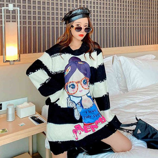 sweaters tide brand net red stripes age-reducing sequin women loose cartoon sequins outer wear sweater, White;black
sweaters tide brand net red stripes age-reducing sequin women loose cartoon sequins outer wear sweater, White;black