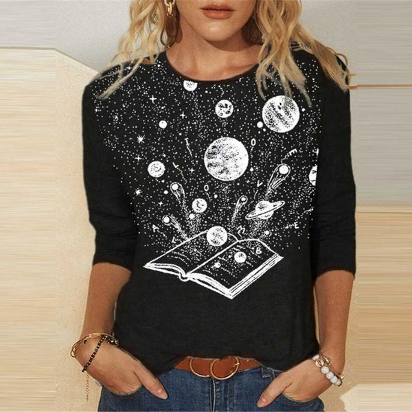 women's t-shirt harajuku woman tshirts graphic t shirts women casual fashion loose round neck planet print long sleeve t-shirty damski, White
women's t-shirt harajuku woman tshirts graphic t shirts women casual fashion loose round neck planet print long sleeve t-shirty damski, White