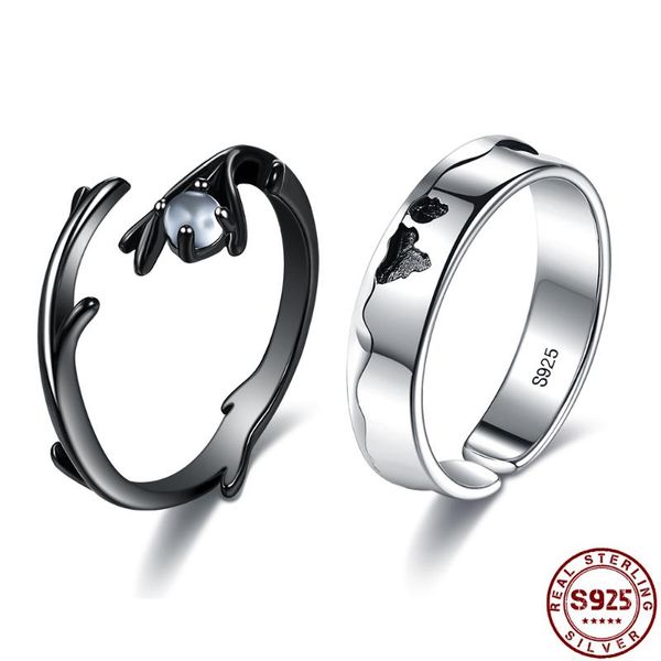 cluster rings black and white couple ring 925 sterling silver for women men romantic moonstone accessories valentine fine jewelry gift, Golden;silver
cluster rings black and white couple ring 925 sterling silver for women men romantic moonstone accessories valentine fine jewelry gift, Golden;silver