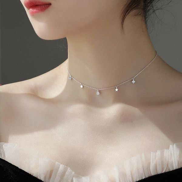 pendant necklaces light luxury silver plated star necklace for women water drop shape zircon clavicle chain charm lady wedding jewelry
pendant necklaces light luxury silver plated star necklace for women water drop shape zircon clavicle chain charm lady wedding jewelry