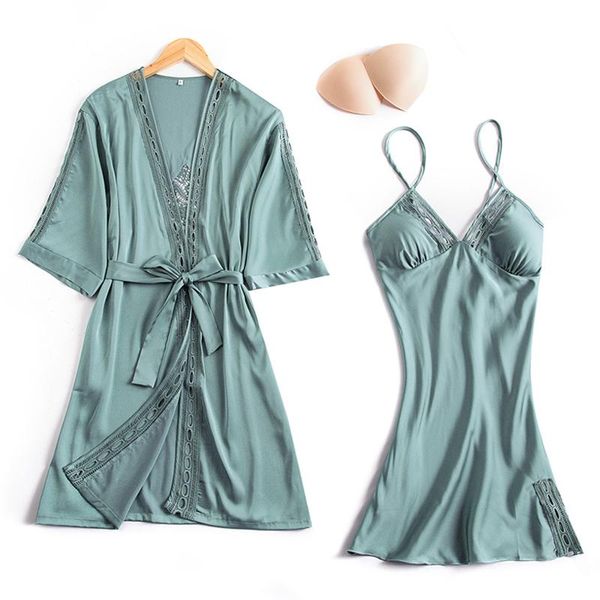women's sleepwear dress robes women spring 2021 robe sets nightgown silk pajamas fashion woman home clothes pijama lady nightdress, Black;red
women's sleepwear dress robes women spring 2021 robe sets nightgown silk pajamas fashion woman home clothes pijama lady nightdress, Black;red