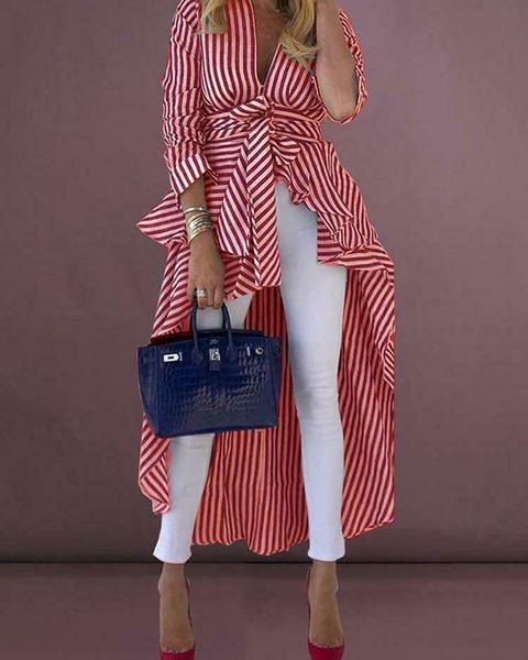 plus size 2021 design chic women autumn long sleeve v-neck blouse lady striped pattern loose style dovetail shirt women's blouses & shi, White
plus size 2021 design chic women autumn long sleeve v-neck blouse lady striped pattern loose style dovetail shirt women's blouses & shi, White